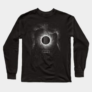 Black Hole Acoustic Guitar Long Sleeve T-Shirt